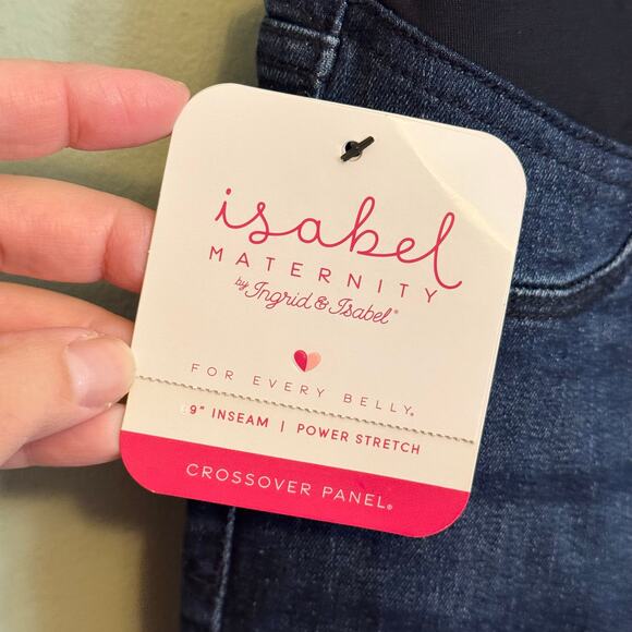 Isabel Maternity By Ingrid & Isabel Crossover Bermuda Shorts Womens 12 Blue NWT - Picture 7 of 12